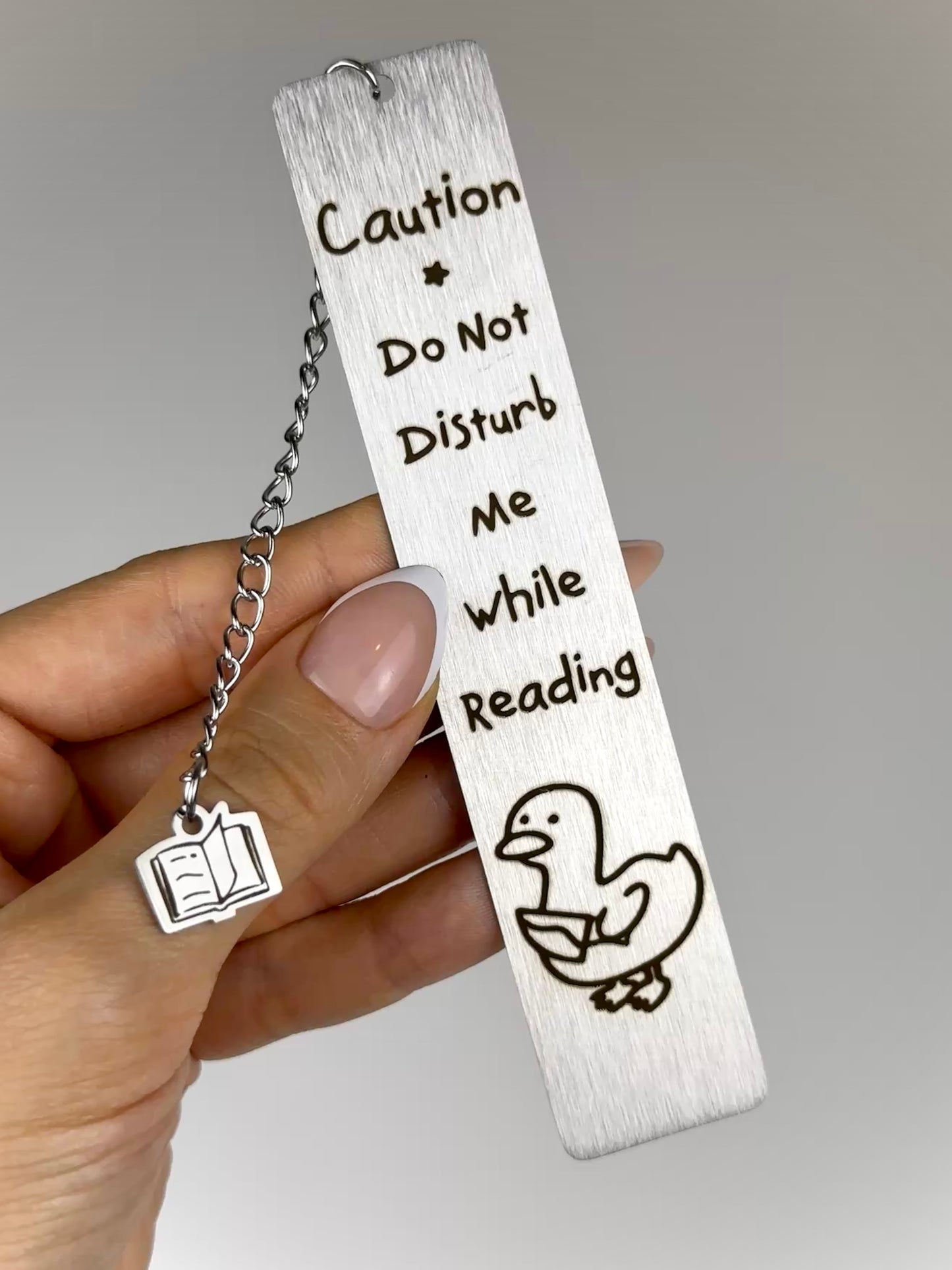 Caution, Do Not Disturb Me while Reading - Metal Bookmark