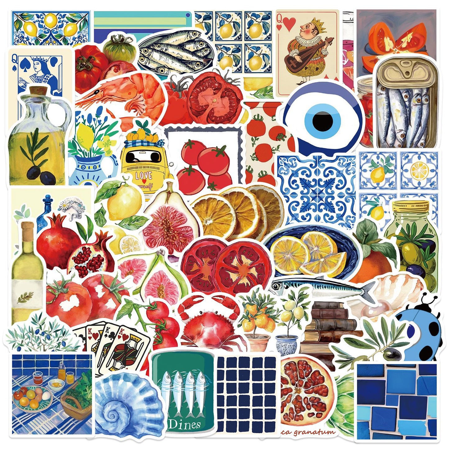 Greek Summer Stickers (50 pcs)