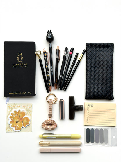 ✨ Black & Gold Elegance Stationery Bundle