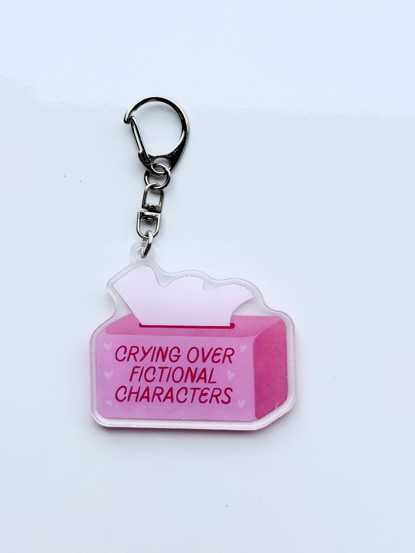 "Crying over Fictional Characters" Keychain
