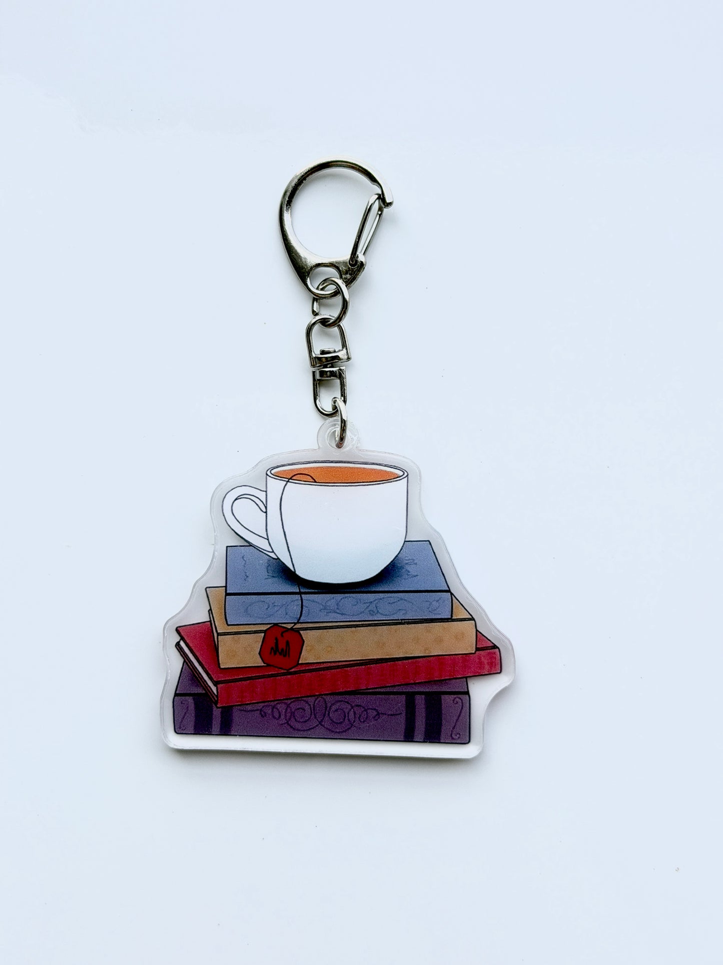 "Cozy Tea & Books time" Keychain