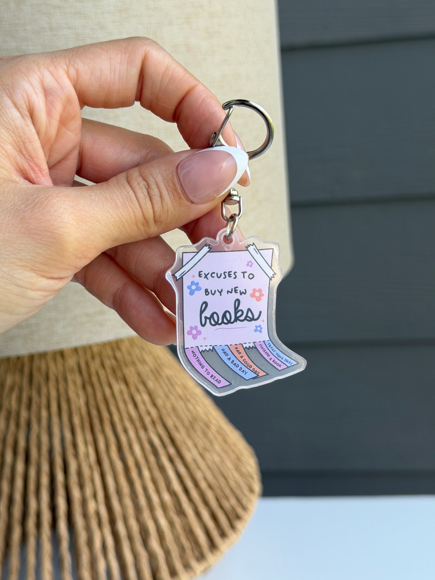 "Excuses to Buy New Books" Keychain