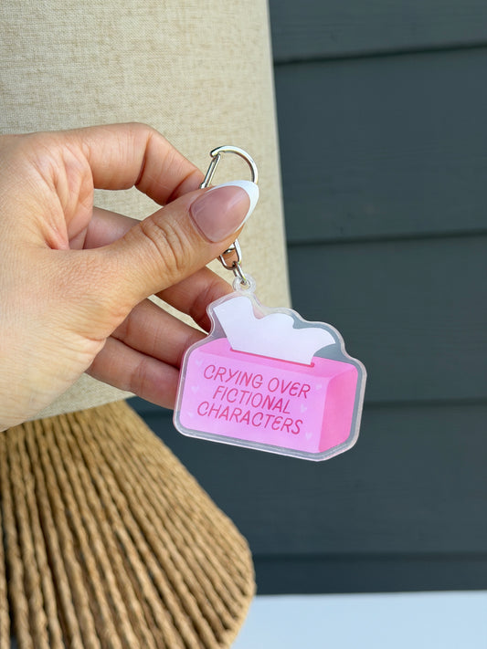 "Crying over Fictional Characters" Keychain