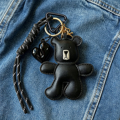 Black Teddy with Heart Keychain | Bag Charm