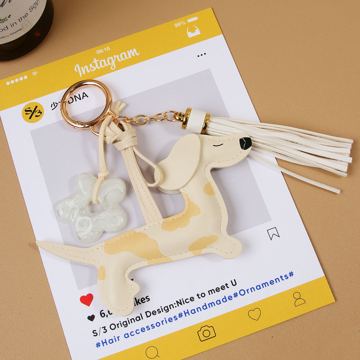 Dachshund Dog Keychain | Bag Charm (2 colors)