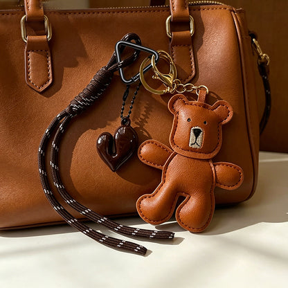 Brown Teddy with Heart Keychain | Bag Charm