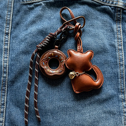 Cute Cat with Donut Keychain | Bag Charm