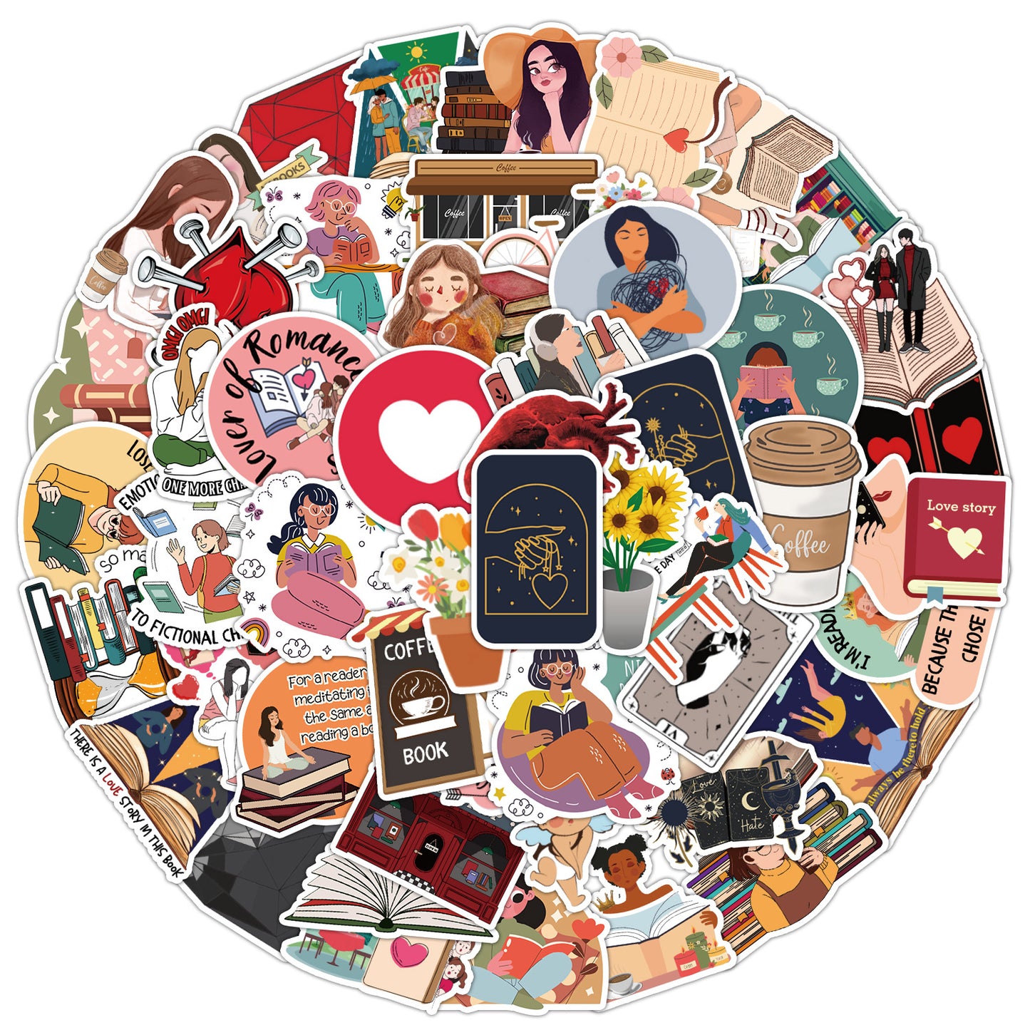 Book Lover Stickers (50 pcs)