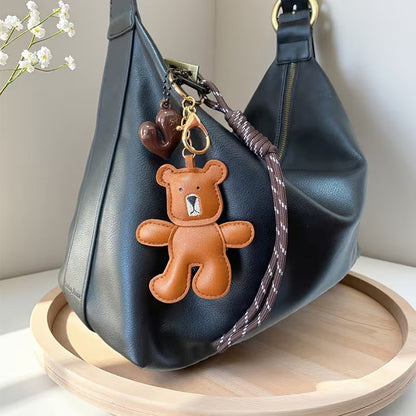 Brown Teddy with Heart Keychain | Bag Charm