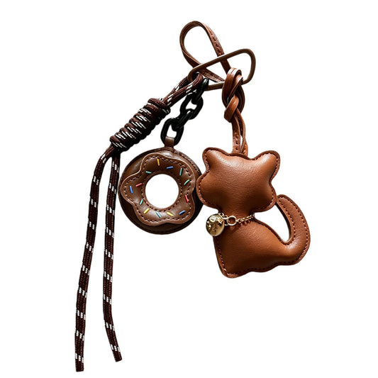 Cute Cat with Donut Keychain | Bag Charm
